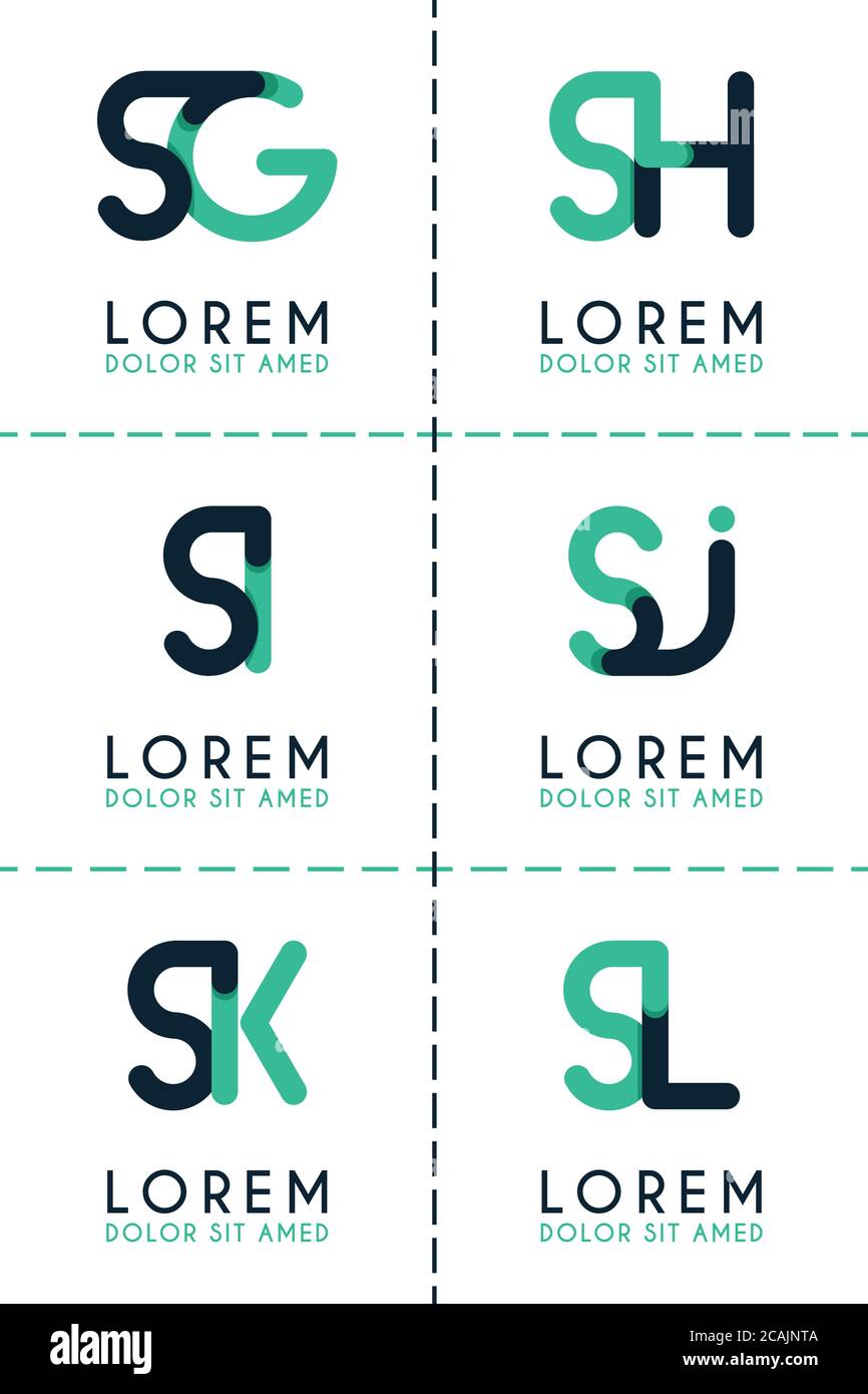 SG logo logo for business and company.SH template logo for poster. SI logo illustration can be for websites. Letter SJ logo for social media. SK logo Stock Vector