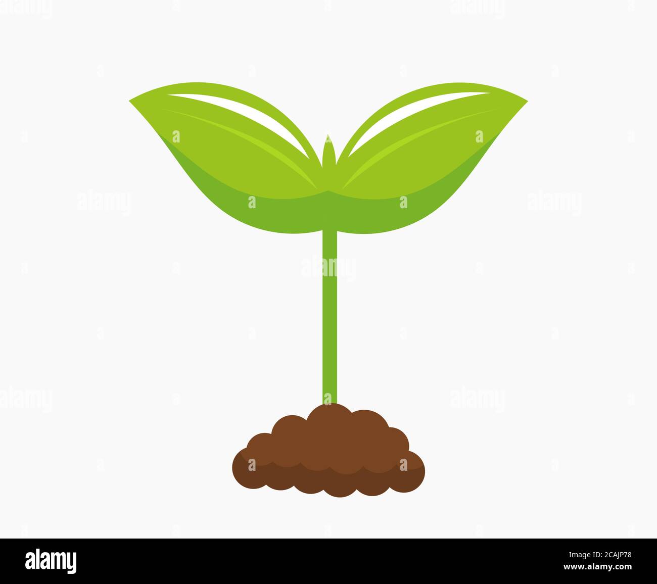 Plant seedling growing from soil in the garden icon. Vector ...