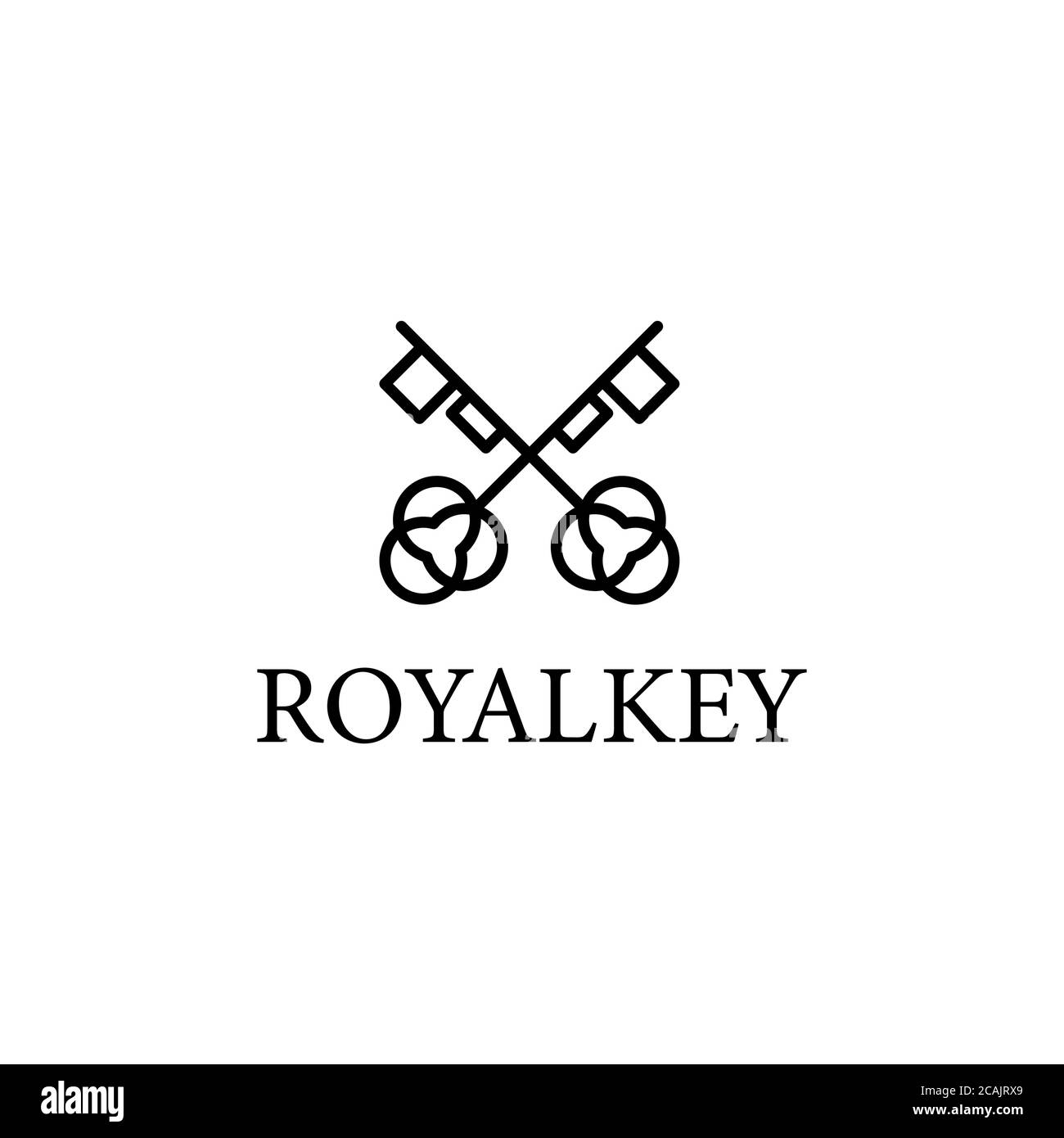 royalkey logo. Vector logotype design element. Real estate, key, house