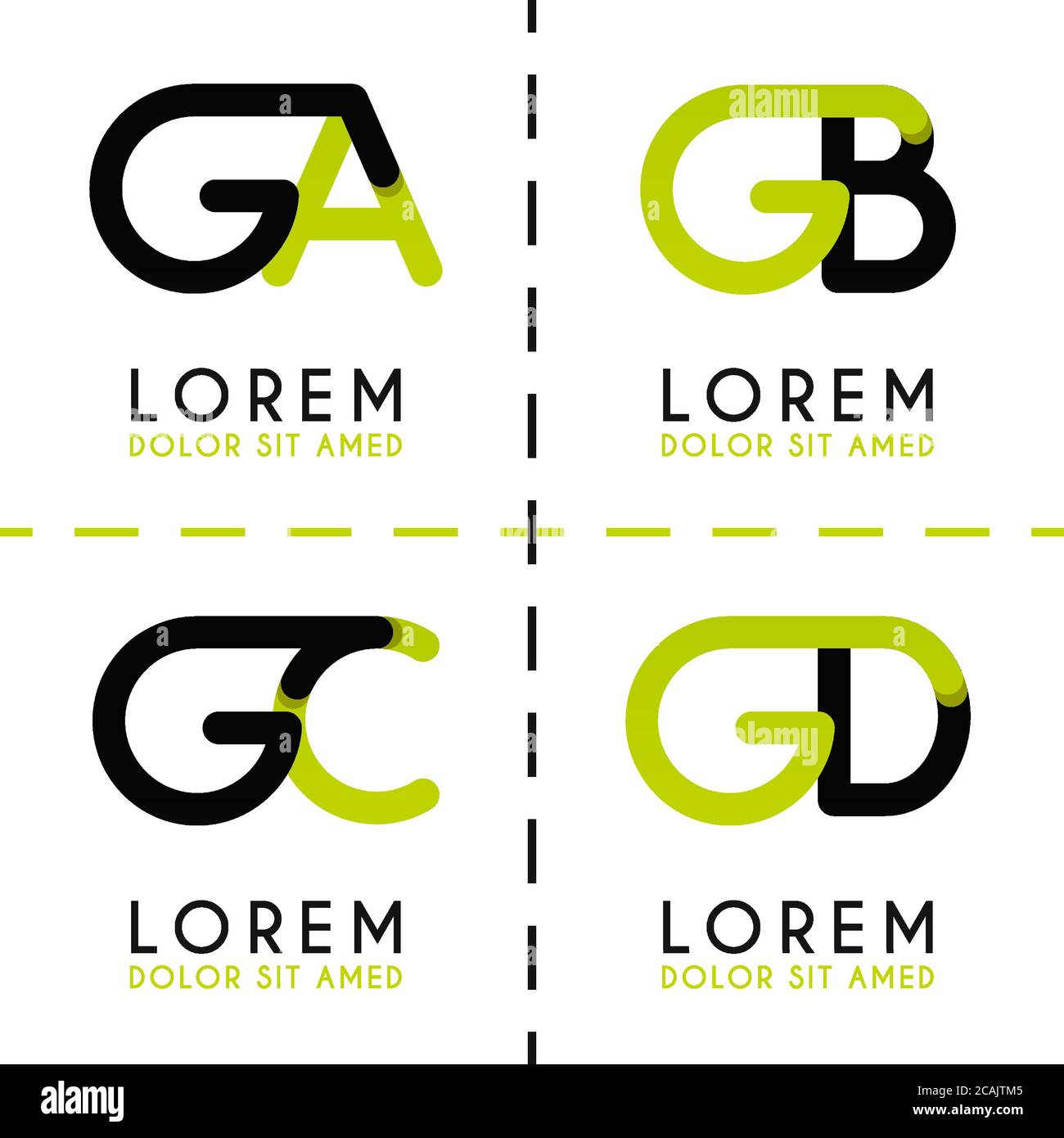 GA logo for businesses and companies. GB template logo for poster ...