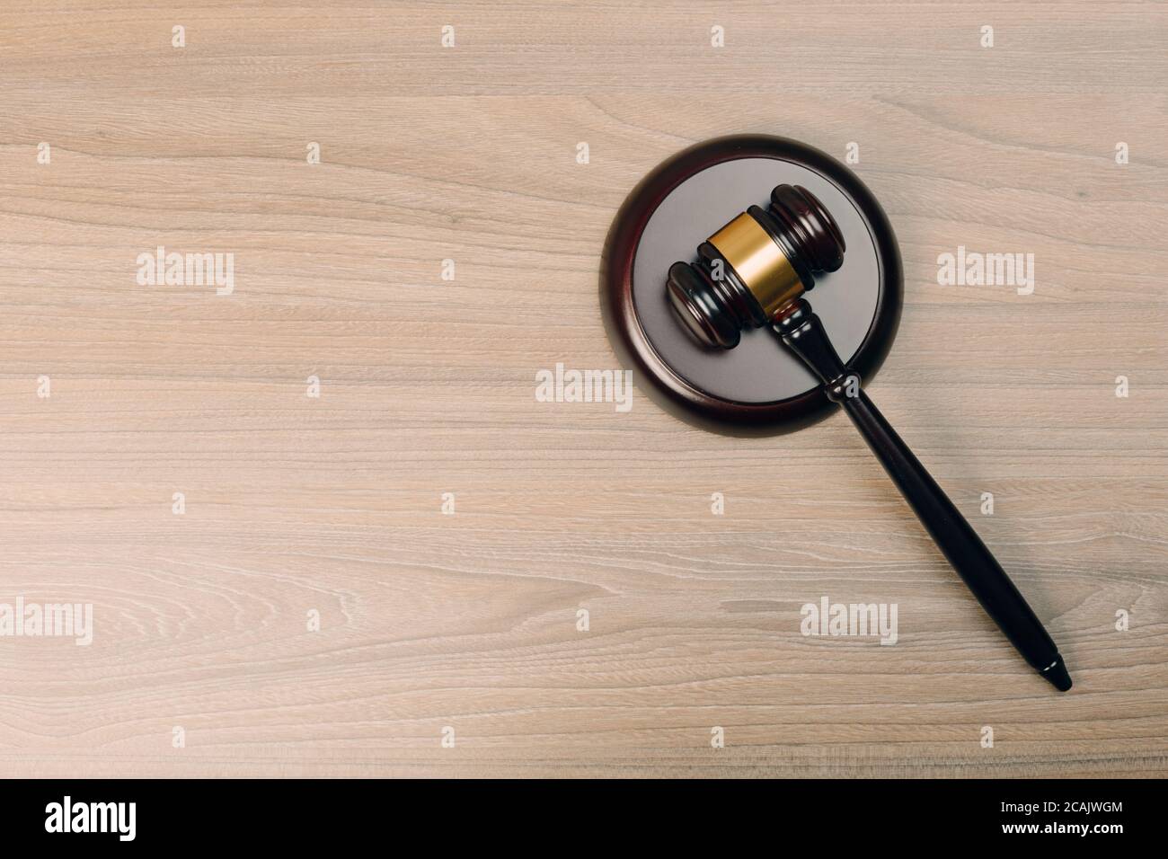 Judge Gavel on a wooden table. The concept of law. sentence, justice Stock Photo