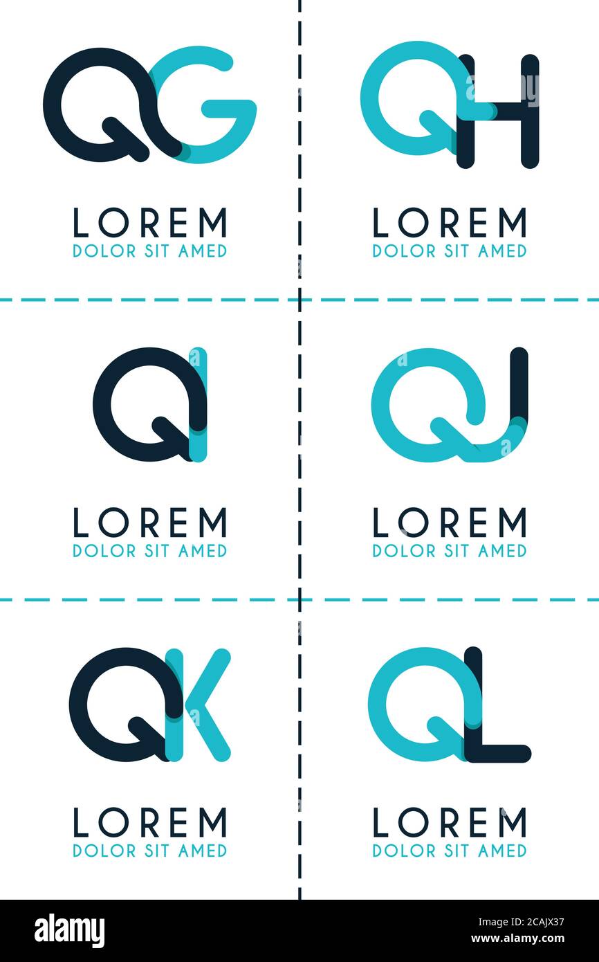 QG logo logo for business and company.QH template logo for poster. QI logo illustration can be for websites. Letter QJ logo for social media. QK logo Stock Vector