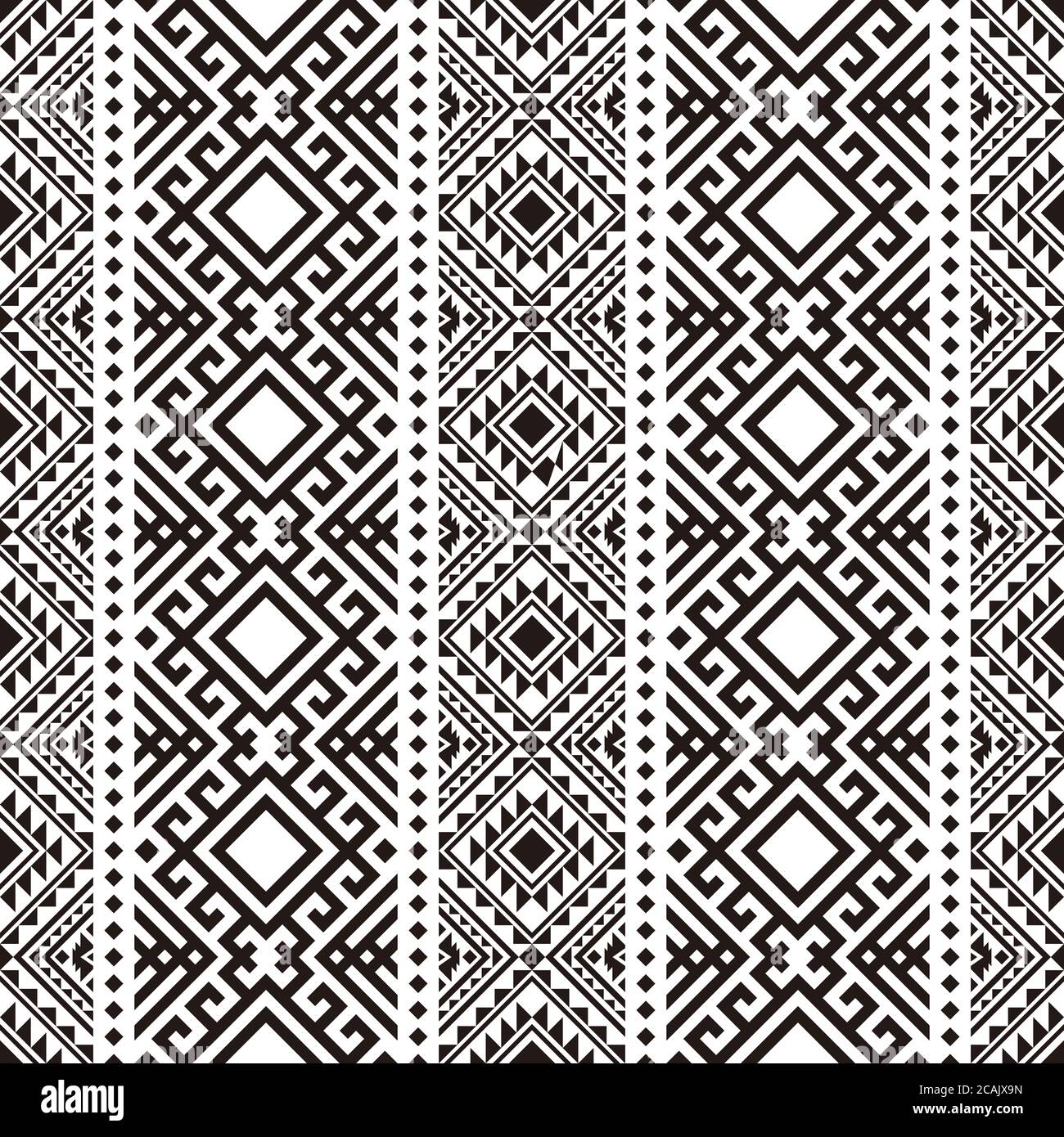 Tribal ethnic vector texture. Seamless striped pattern in Aztec style ...