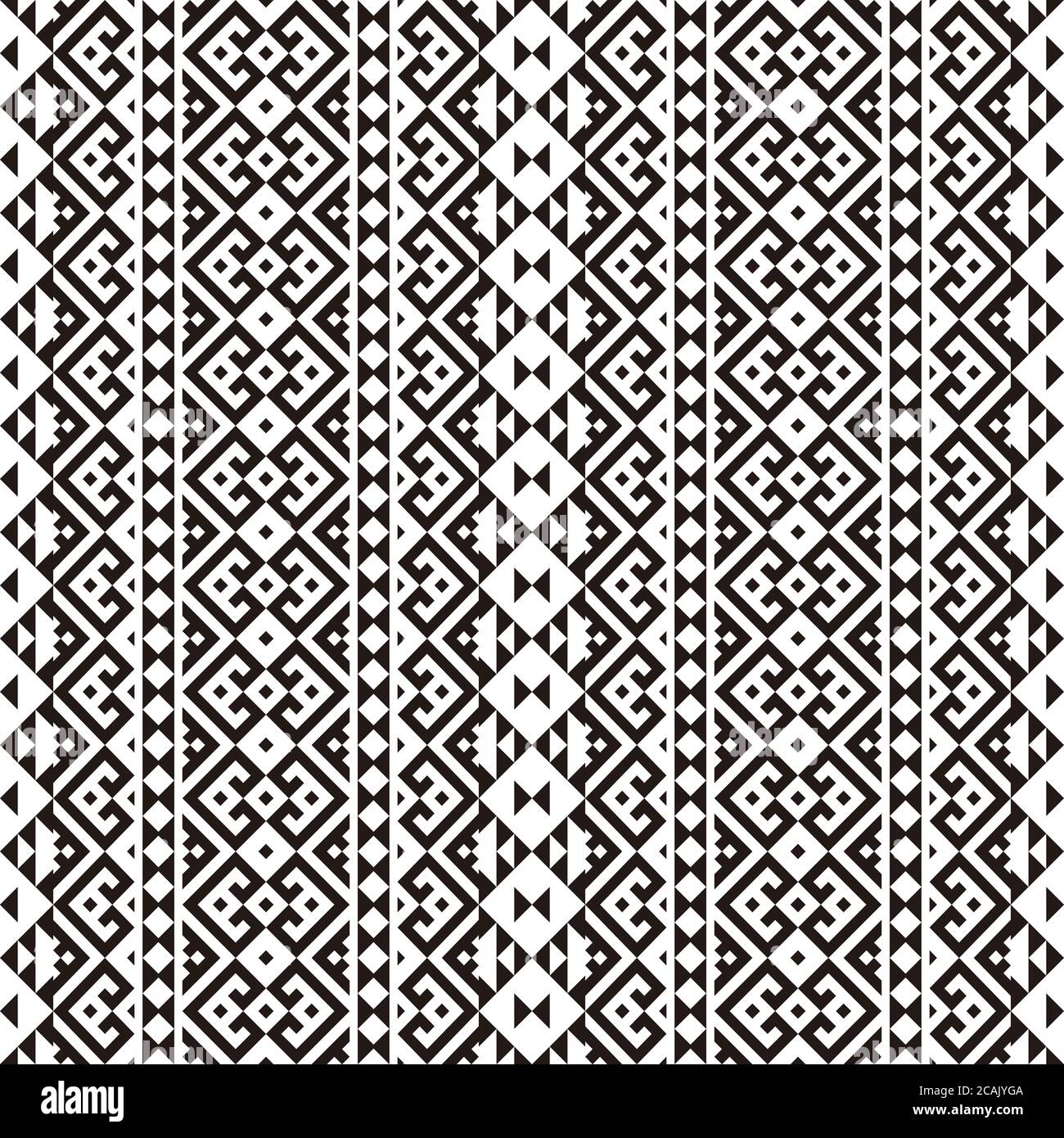 Tribal ethnic vector texture. Seamless striped pattern in Aztec style Stock Photo
