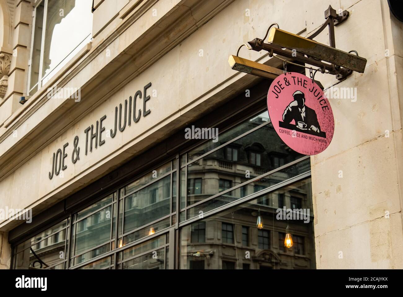 London- Joe & the Juice store on Regent Street, a juice and coffee shop chain Stock Photo