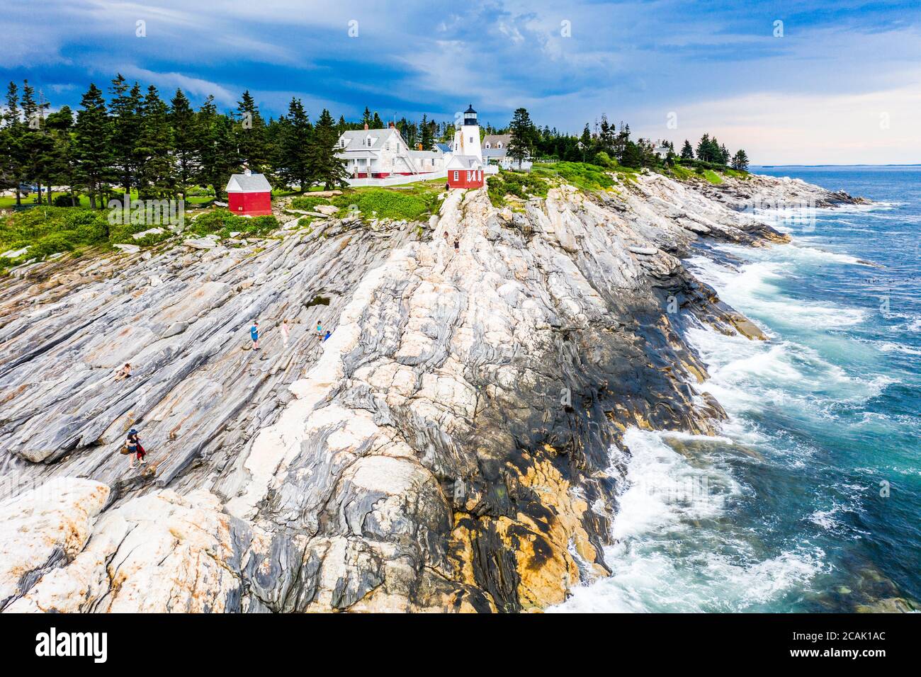 Pemaquid Point Lighthouse, Bristol, Maine, USA Stock Photo