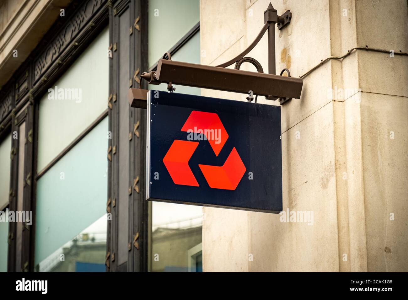 London- Natwest signage on exterior of London high street bank branch Stock Photo