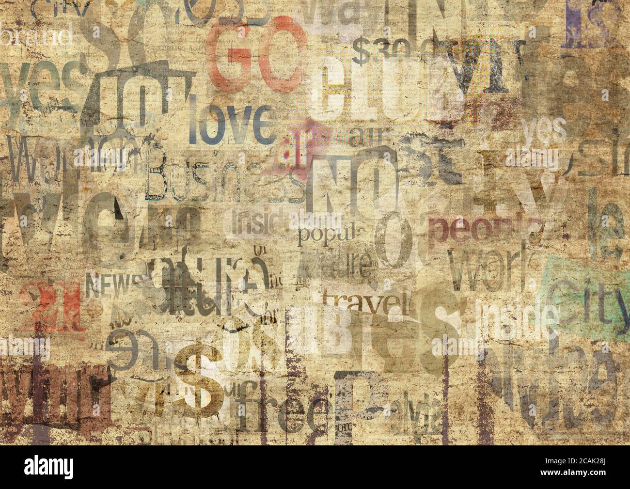 Old newspaper paper grunge with letters, words texture background. Blurred  vintage newspapers textured backdrop. Blur unreadable aged news lettering  horizontal page. Light beige art collage. - Stock Image - Everypixel