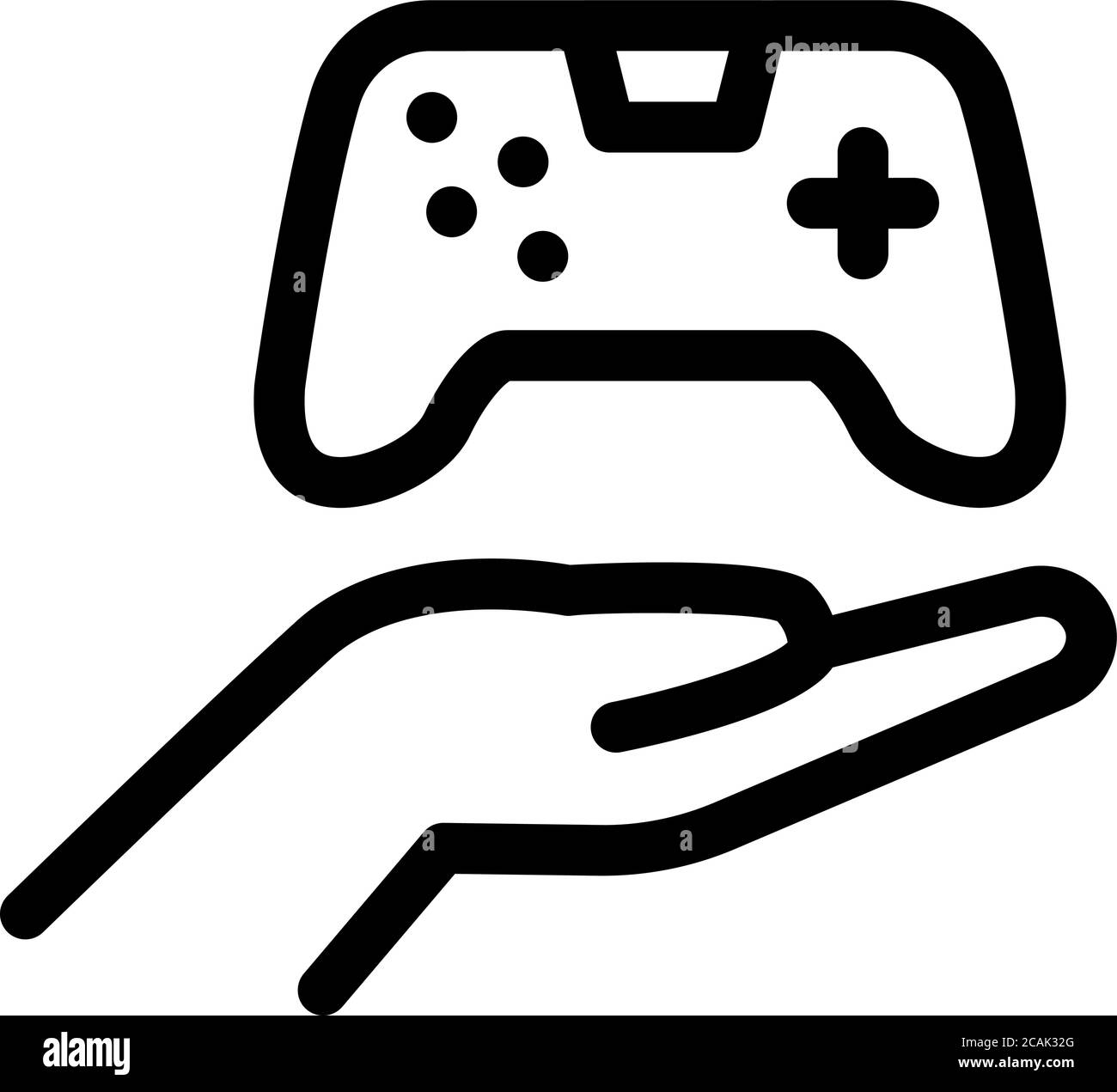 hand hold game joystick icon vector outline illustration Stock Vector ...