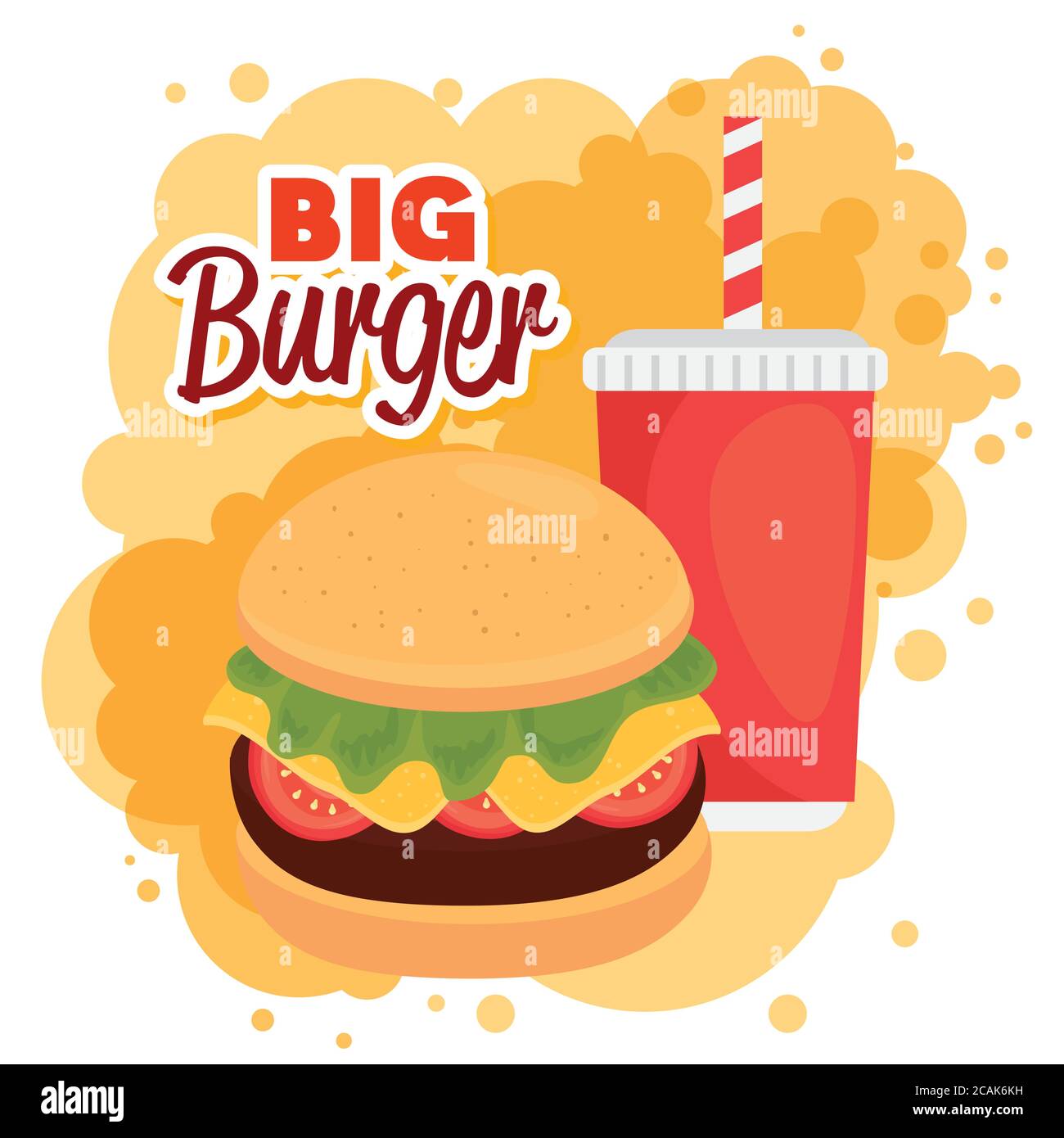 fast food poster, hamburger with bottle drink Stock Vector Image & Art ...