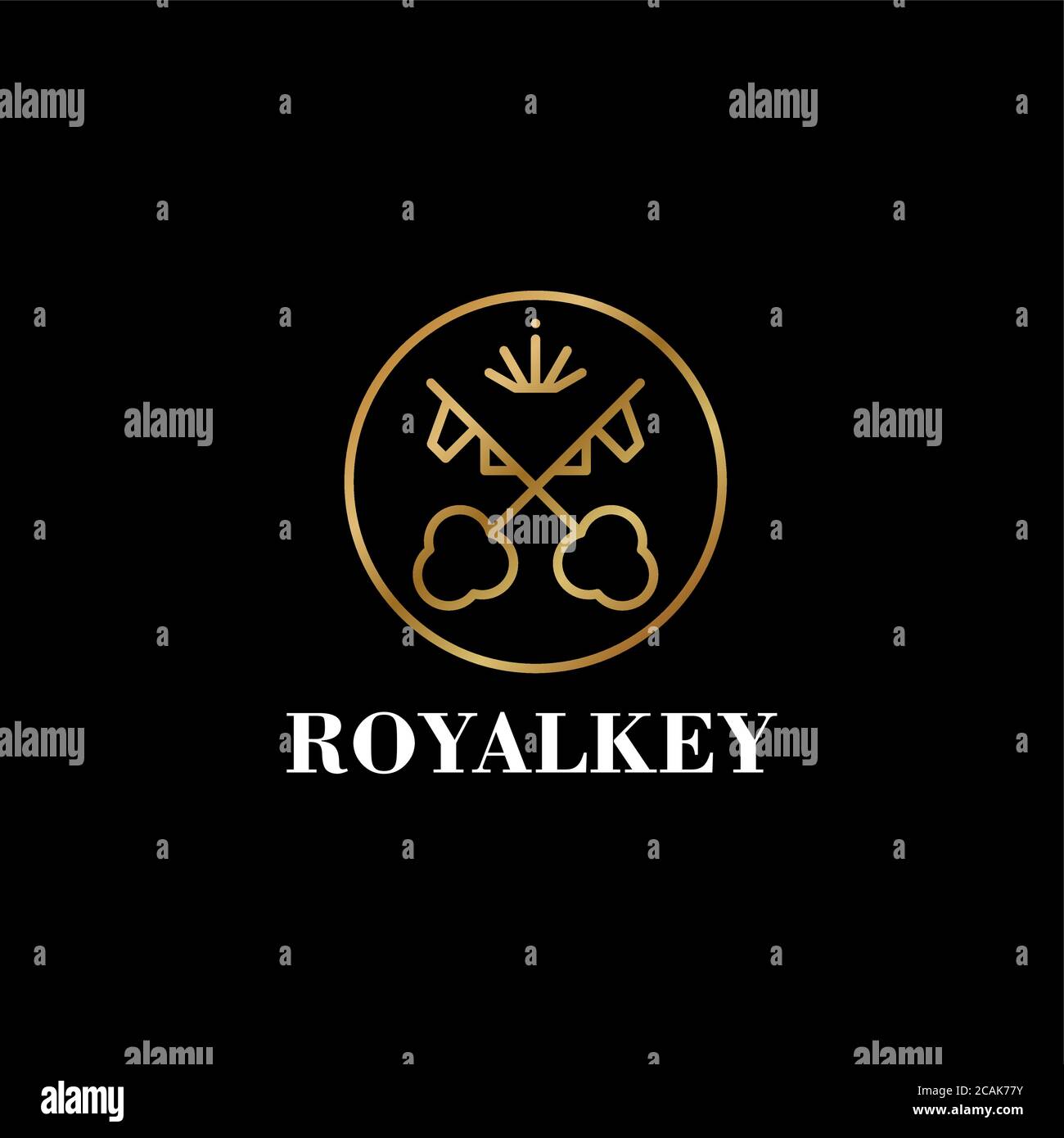 royalkey logo. Vector logotype design element. Real estate, key, house