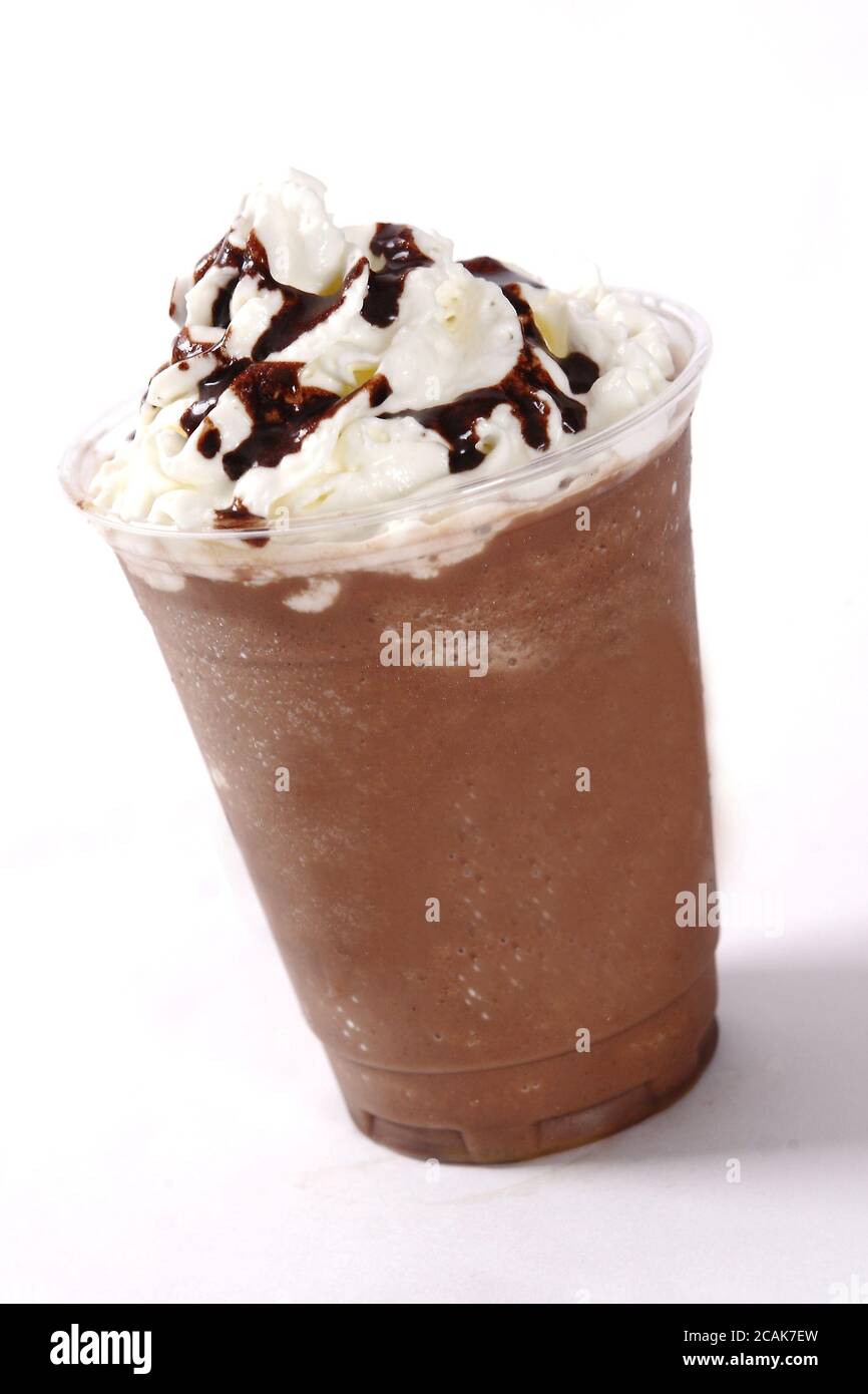 Chocolate milkshake in plastic cup hi-res stock photography and images -  Alamy