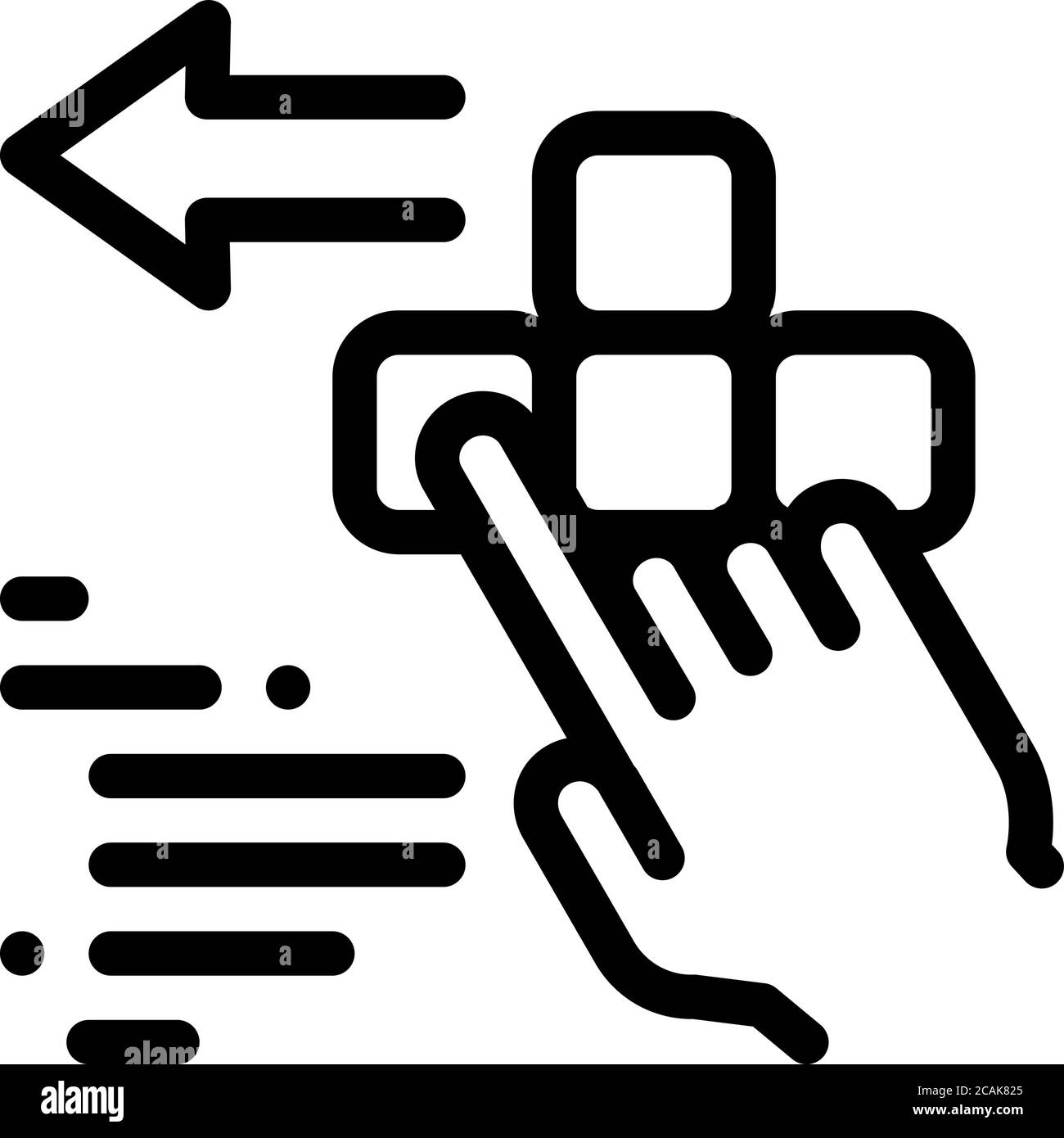 push game controller button icon vector outline illustration Stock