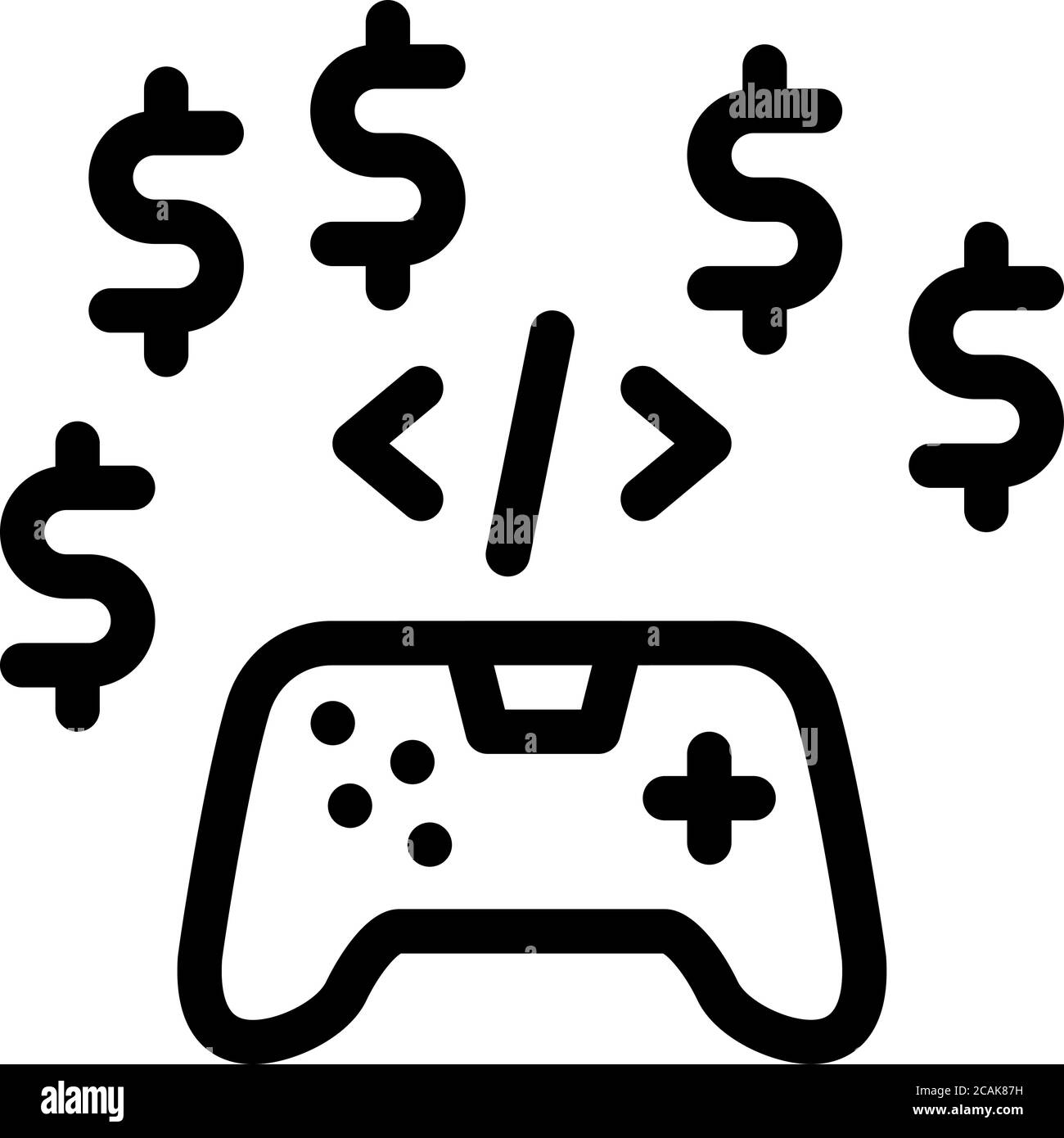 game coding and sell icon vector outline illustration Stock Vector ...