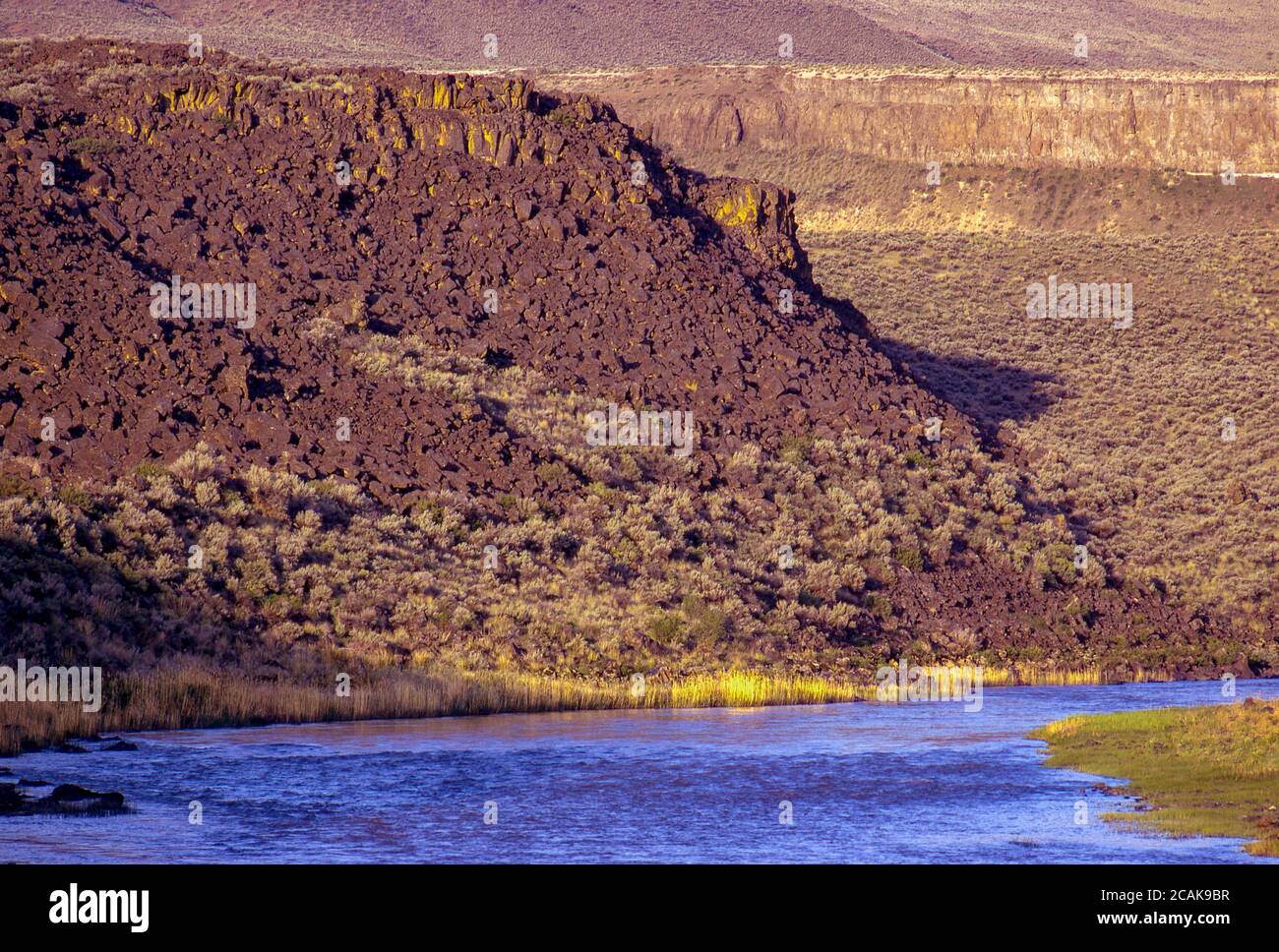 Owyhee River Canyon, SE Oregon, now a Wilderness Area and Wild and Scenic River designation. Volcanic plateau of basalt, rhyolite, tuff cliffs and canyons. Stock Photo