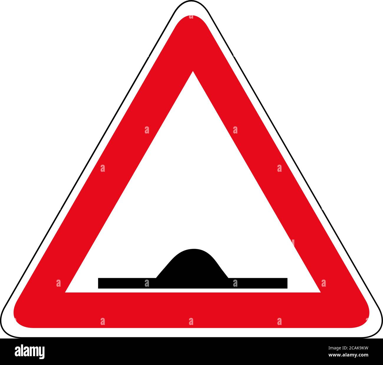 Speed bumps warning of traffic signs. Warning Bumps Road Sign Stock Vector