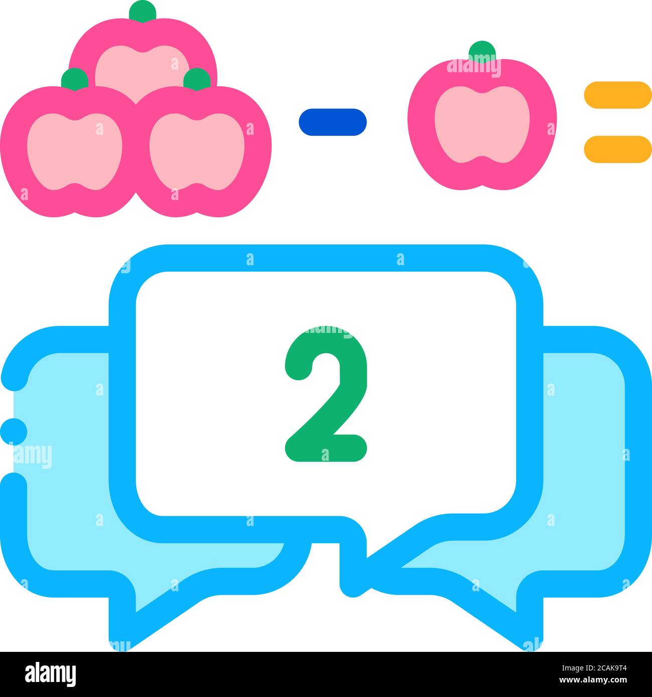preschool education mathematics icon vector outline illustration Stock ...