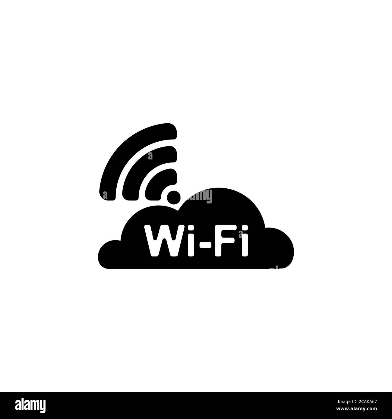 cloud wifi vector icon. Network, WiFi and wireless sign. Wifi zone symbol. WiFi simple logo black on white. Stock Vector