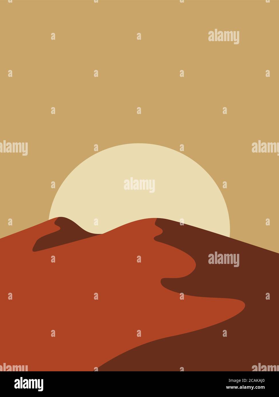 vector illustration of a sunset in the desert Stock Vector Image & Art ...