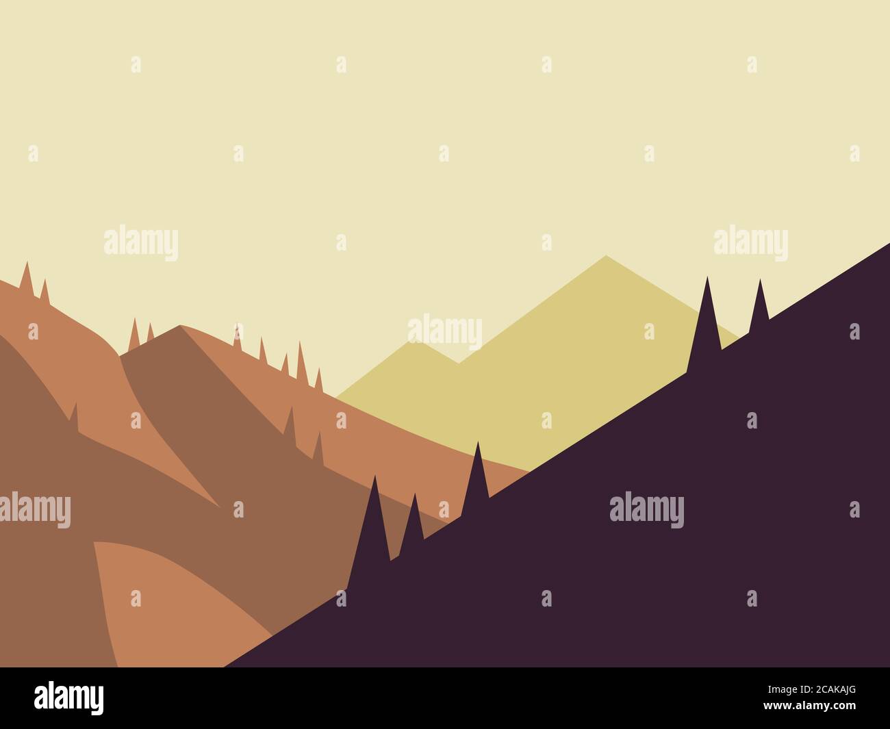 vector illustration of a mountain landscape Stock Vector Image & Art ...