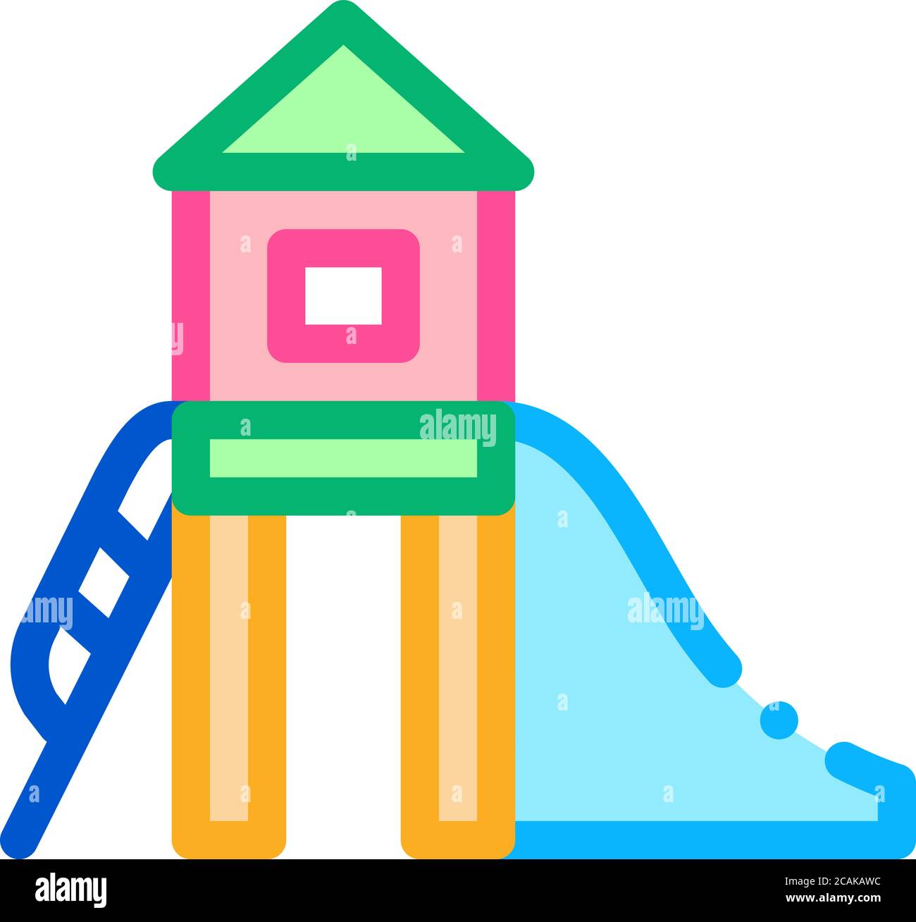 preschool playground icon vector outline illustration Stock Vector ...