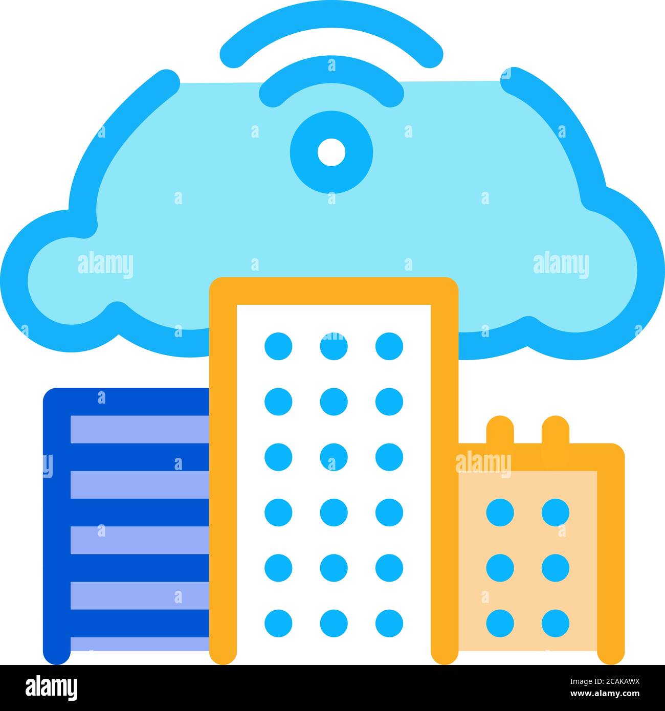 smart house cloud wifi icon vector outline illustration Stock Vector ...