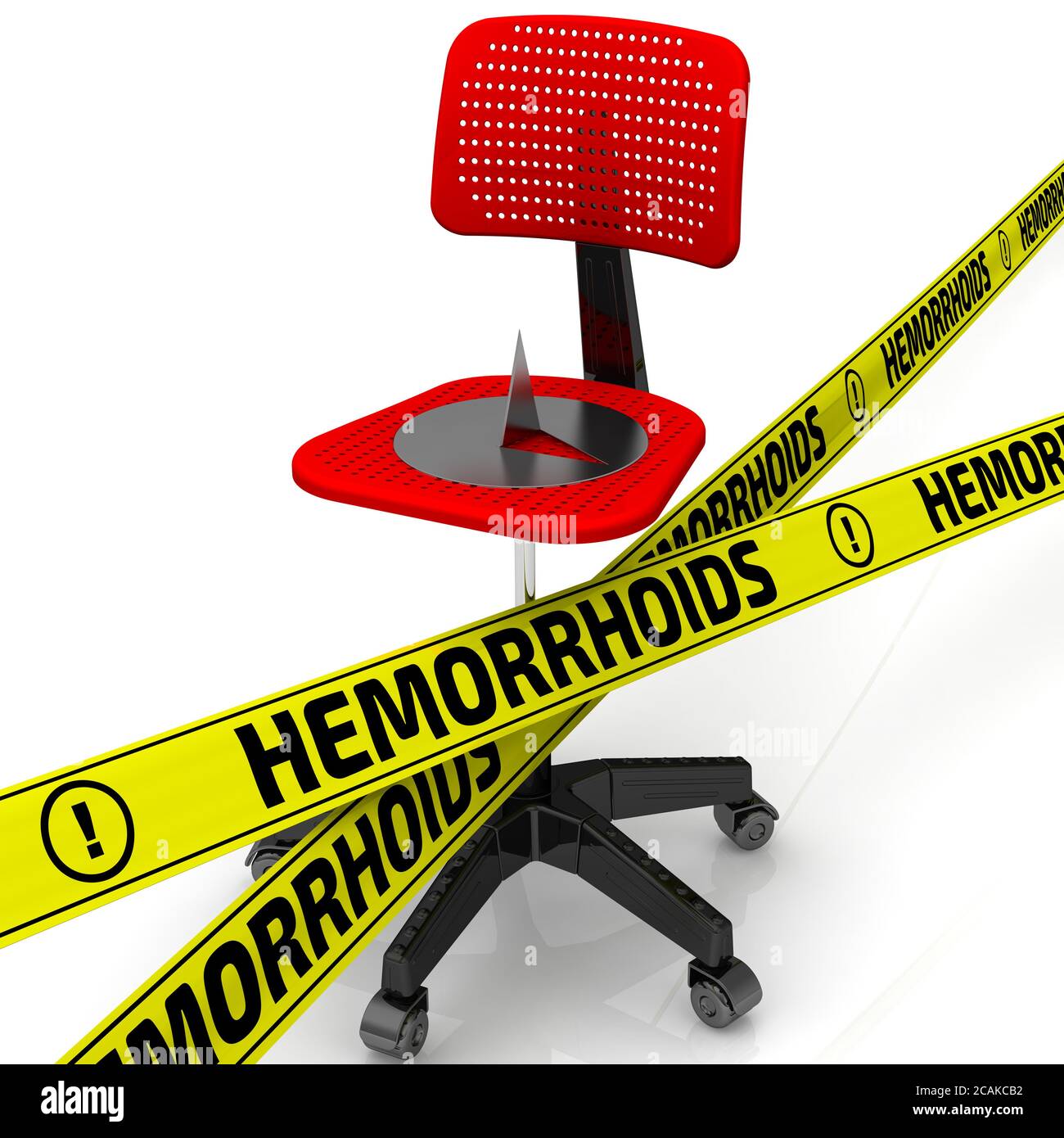 Caution hemorrhoids! A large and sharp thumbtack lying on an office