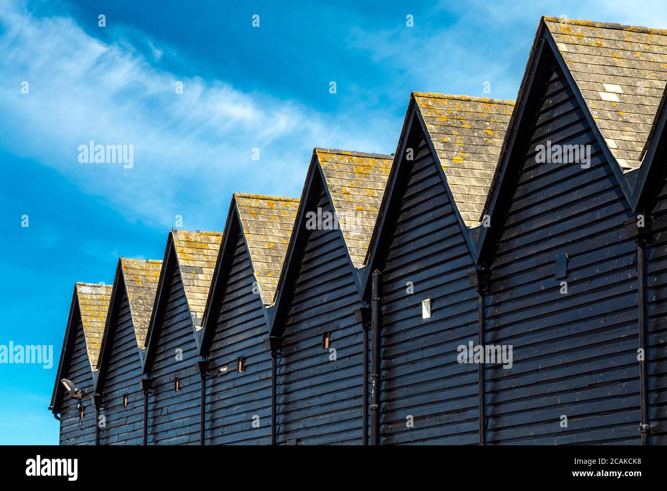 Fisherman huts in Whitestable, Kent, UK Stock Photo