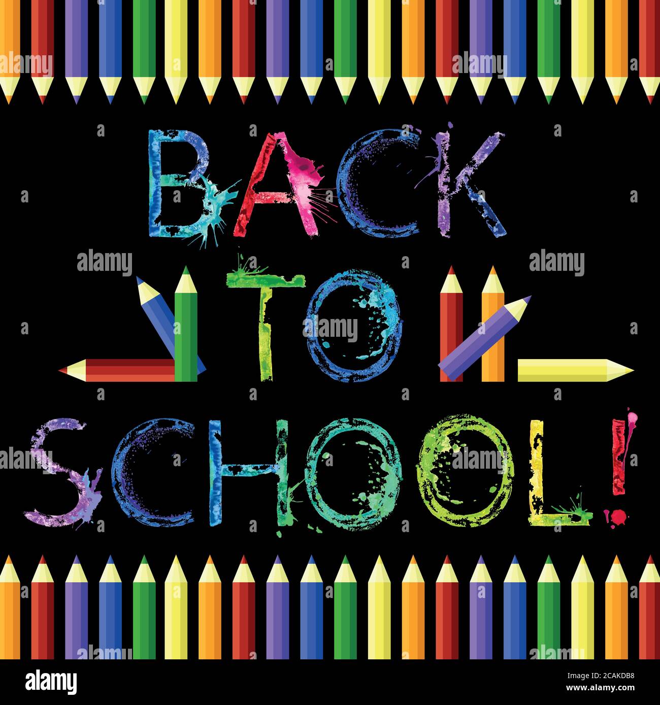 Back to school black background Stock Vector
