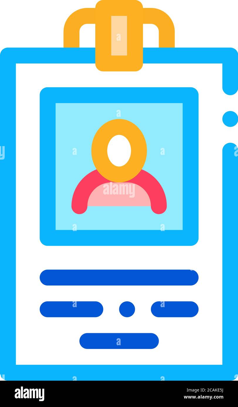 office employee badge icon vector outline illustration Stock Vector ...