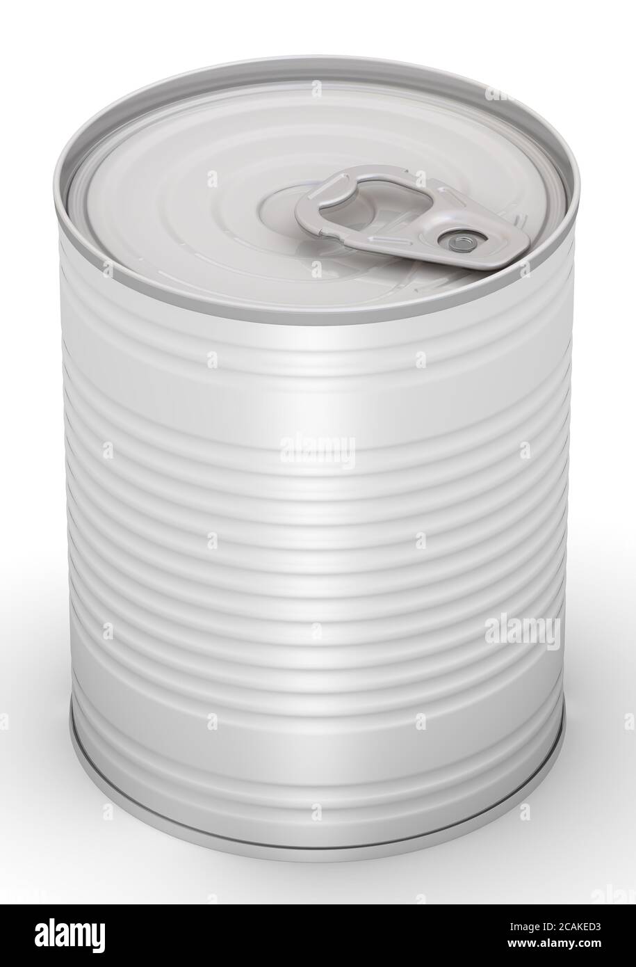One Steel Tin Can Without Label On A White Surface 3d Illustration Stock Photo Alamy