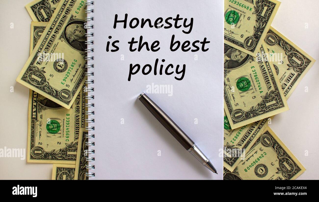 White note with inscription 'honesty is the best policy' on beautiful ...