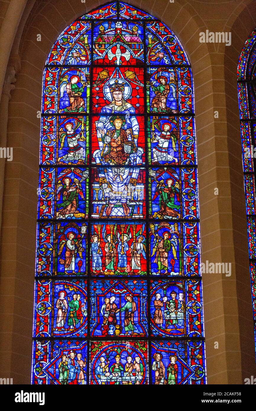 NotreDame de la BelleVerrière , Stained glass window in Cathedral of