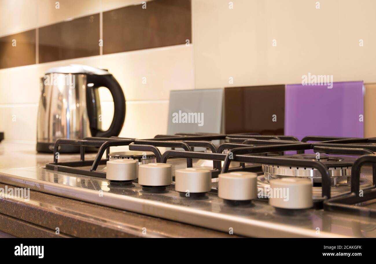 Modern kitchen gas appliance example Stock Photo Alamy