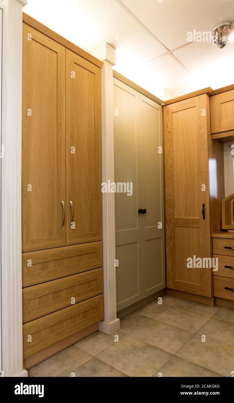 Tall modern bedroom wardrobe example Stock Photo Alamy