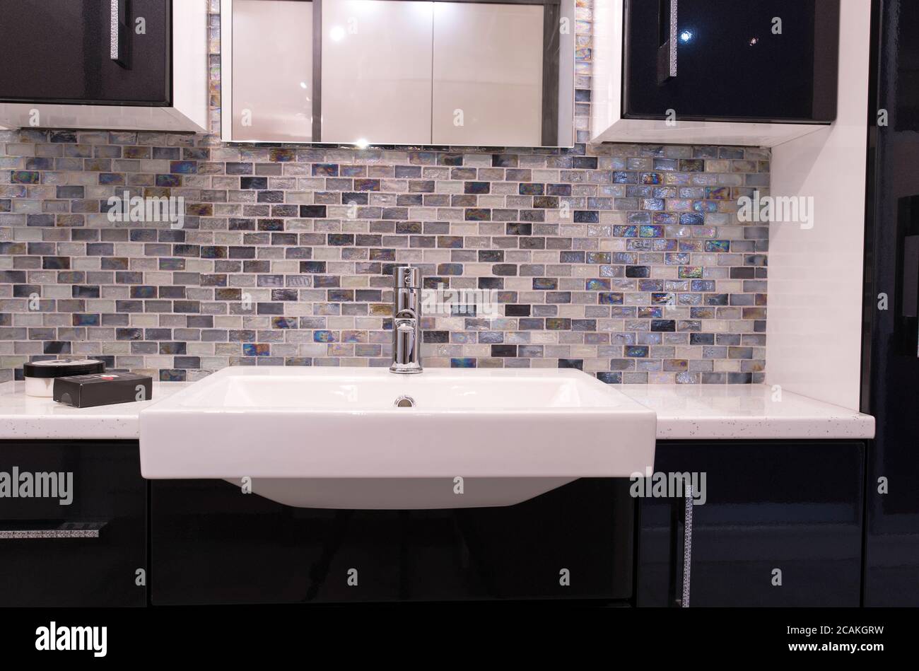 Modern bathroom sink unit Stock Photo - Alamy