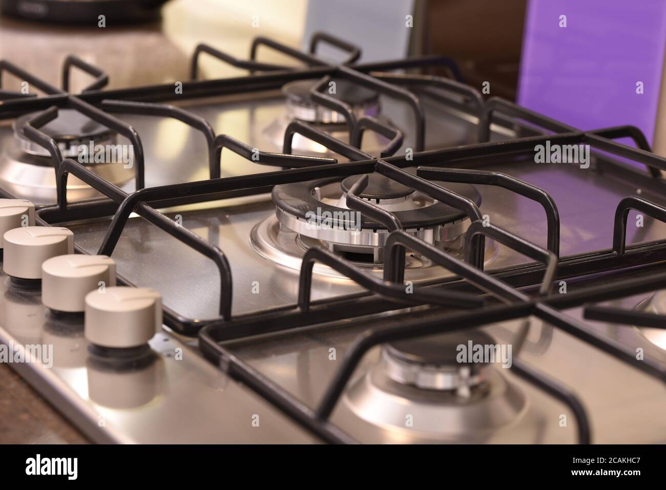 Modern kitchen gas appliance example Stock Photo Alamy