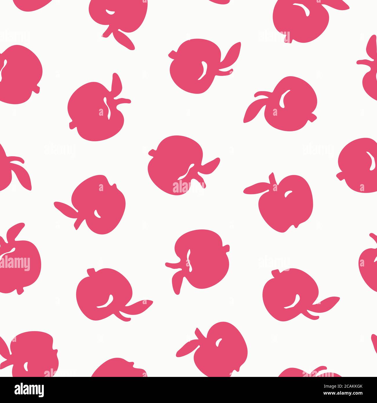 Vector vintage apple seamless pattern. Simple hand drawn doodle style ...