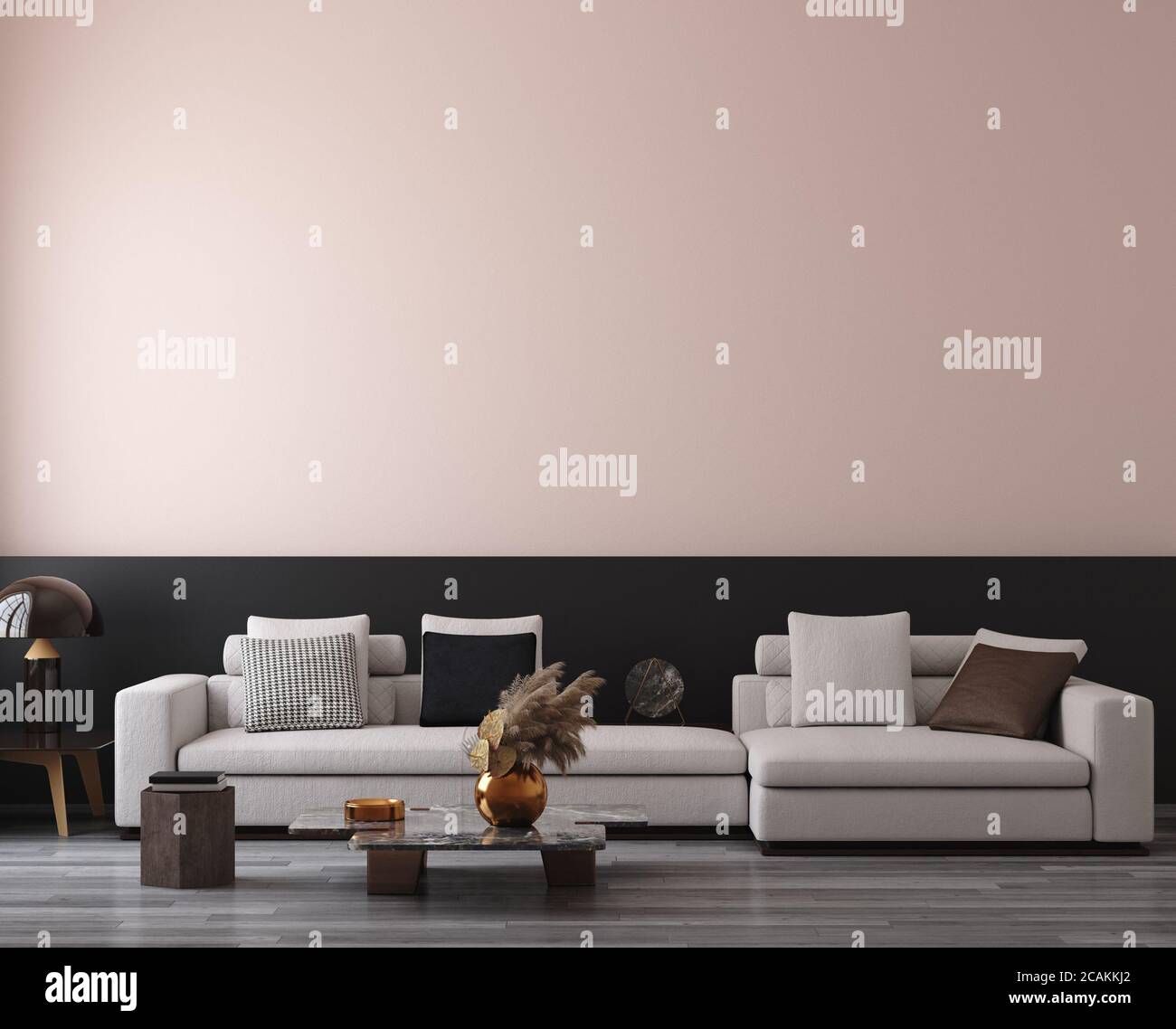 Minimalist modern living room interior, 3D render Stock Photo - Alamy - Minimalist Living Room Render