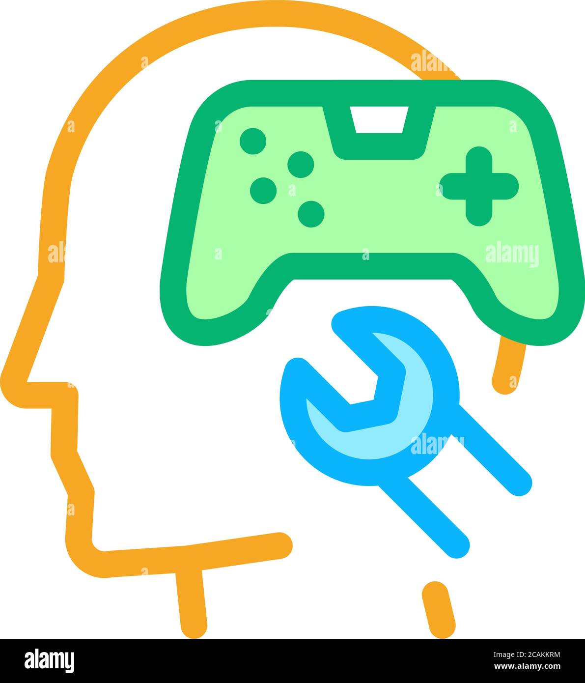 game joystick repair icon vector outline illustration Stock Vector ...