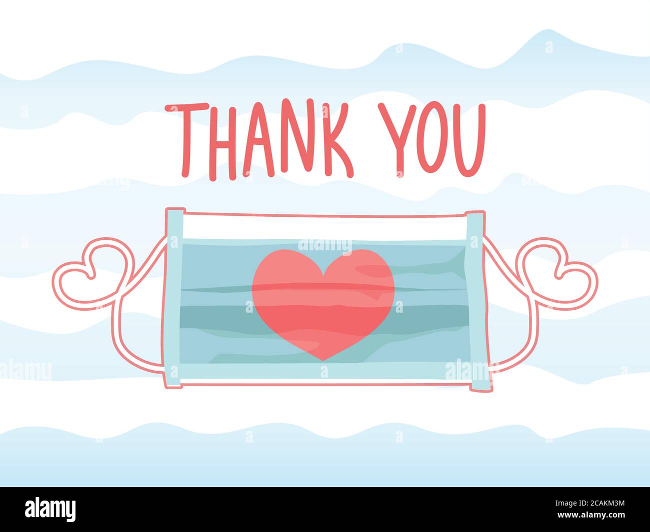 Simple vector Thank You appreciation card to the healthcare workers