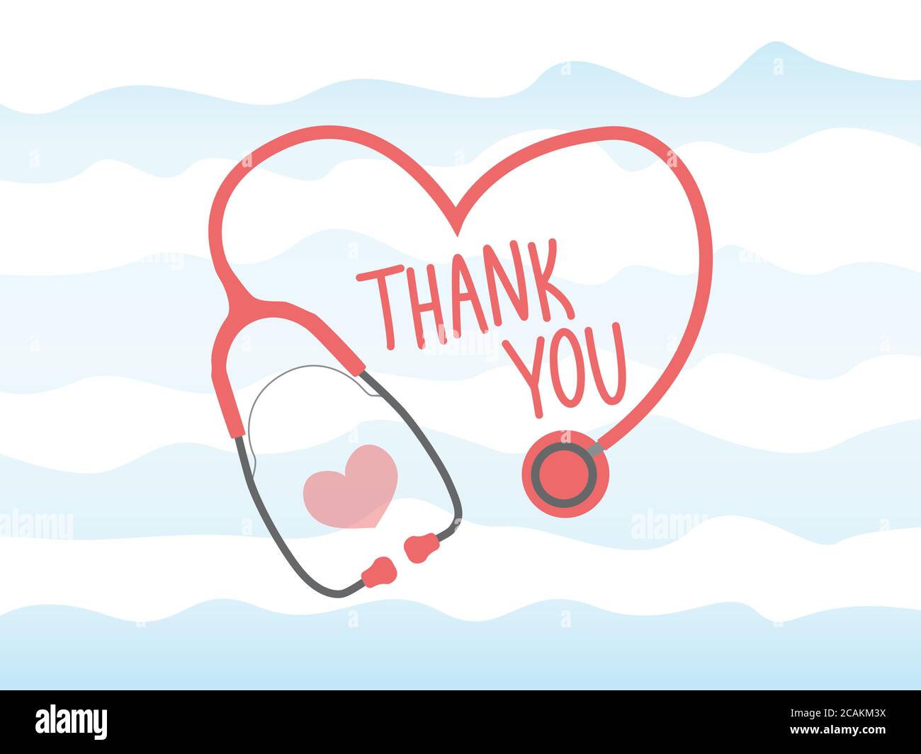 Simple vector Thank You appreciation card to the healthcare workers