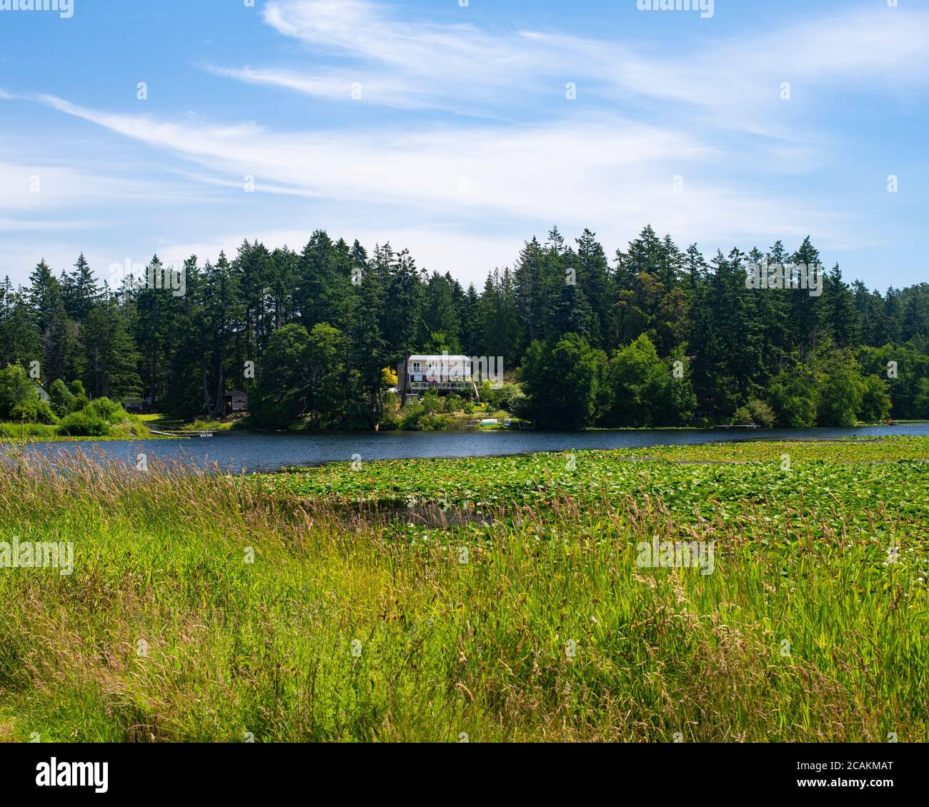 Magic Lake, North Pender Island, British Columbia, Canada Stock Photo