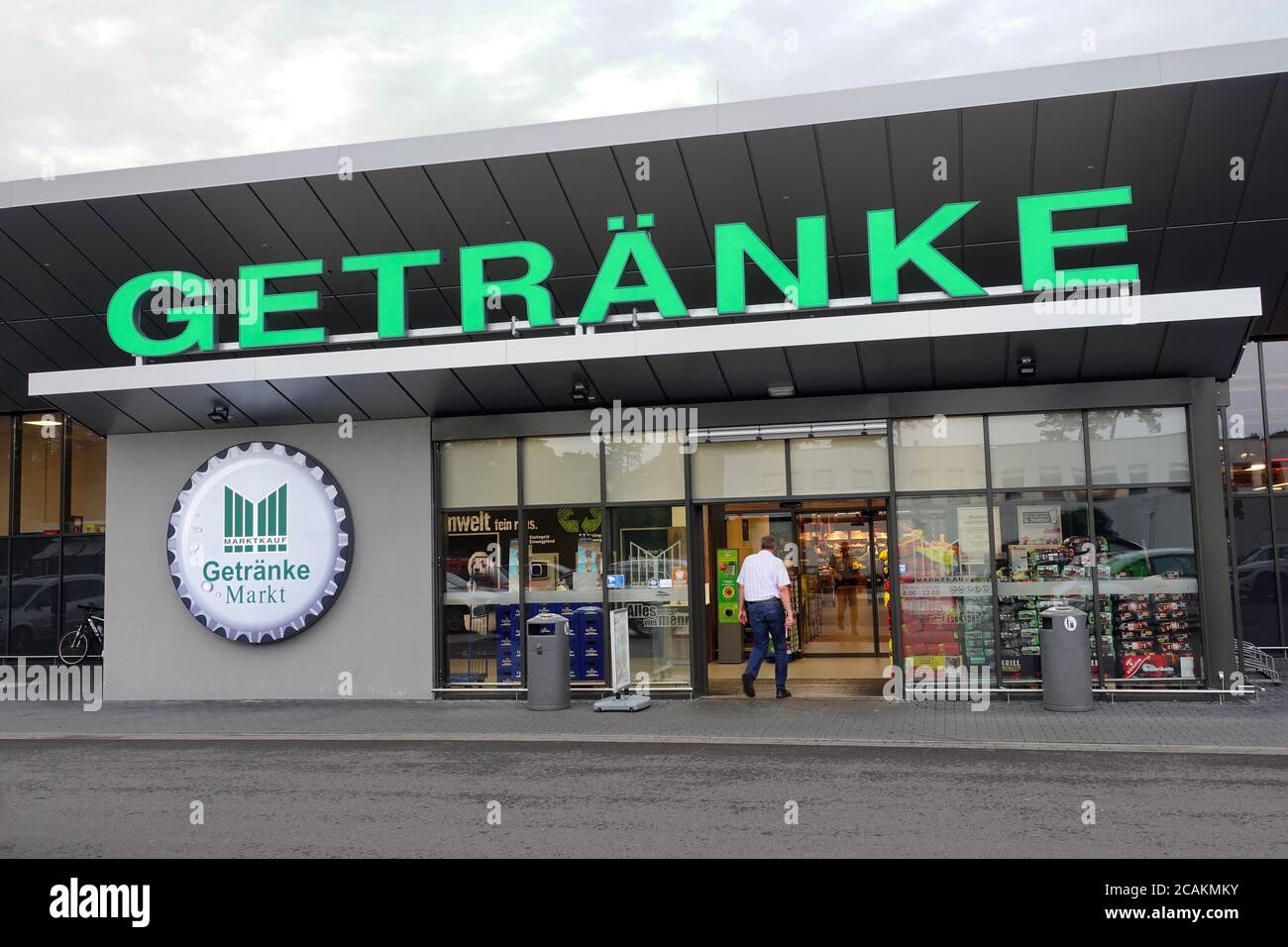 Getränke entry of a Marktkauf Hypermarket Stock Photo