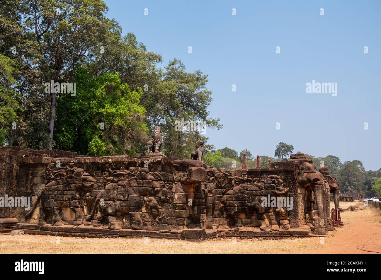Terrace of the Elephants, Angkor Thom, Siem Reap, Cambodia Stock Photo