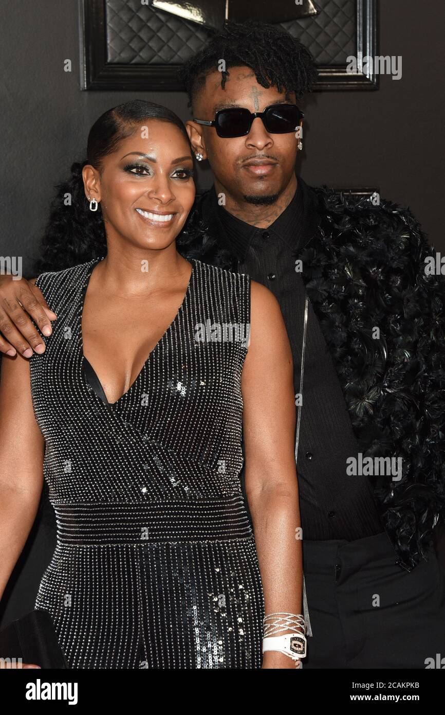 LOS ANGELES JAN 26 Heather Carmillia Joseph, 21 Savage at the 2020 Grammy Awards Arrivals