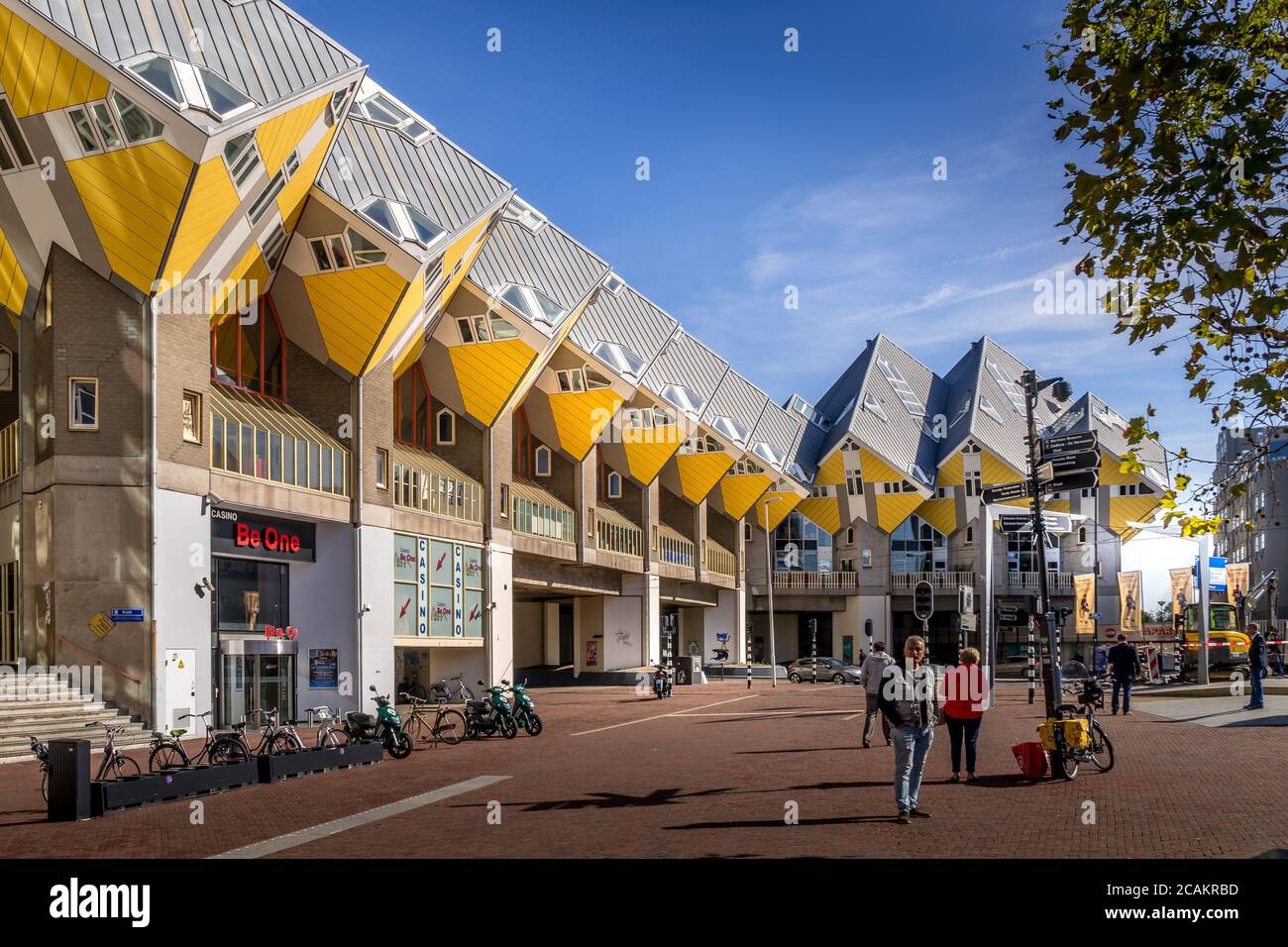 The architectural wonder of Cube Housing complex in near Blaak Station in the center of the city of Rotterdam Stock Photo