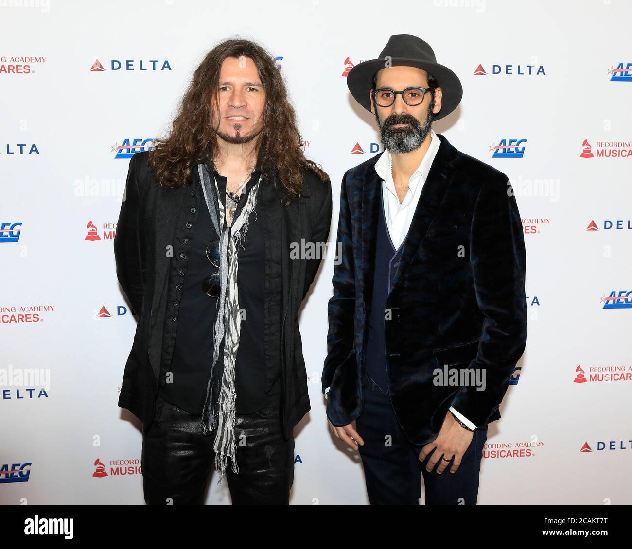 LOS ANGELES - JAN 24:  Phil X, Cesar Gueikian at the 2020 Muiscares at the Los Angeles Convention Center on January 24, 2020 in Los Angeles, CA Stock Photo