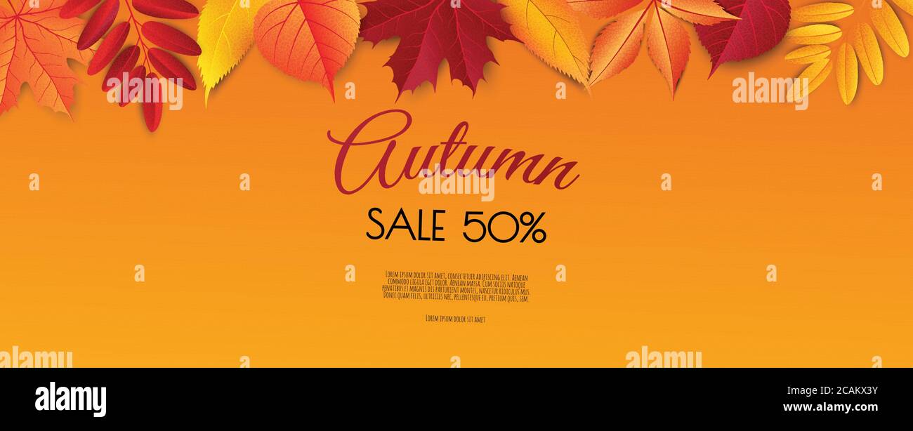 Autumn seasonal background frame with falling autumn leaves and room ...
