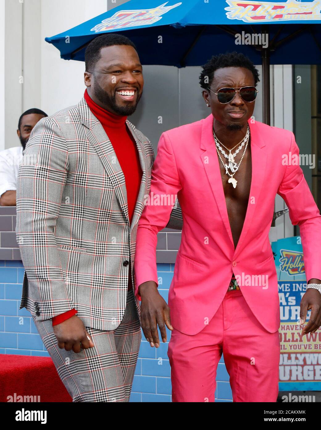 LOS ANGELES JAN 30 Curtis Jackson, 50 Cent, Michael Blackson at the 50 Cent Star Ceremony on